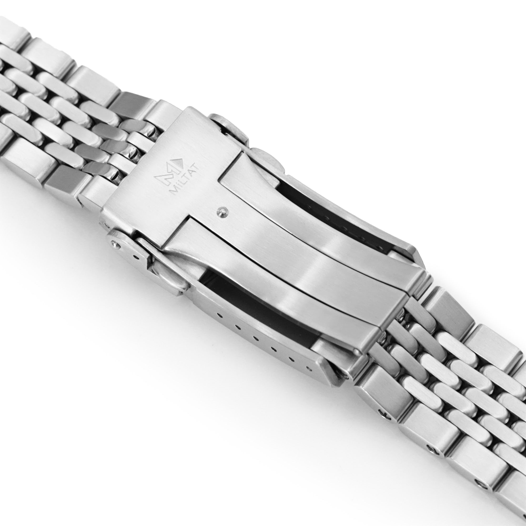 MiLTAT Cinturino per orologio Goma BOR da 18 mm, a sgancio rapido, estremità dritta, spazzolato - centro lucido