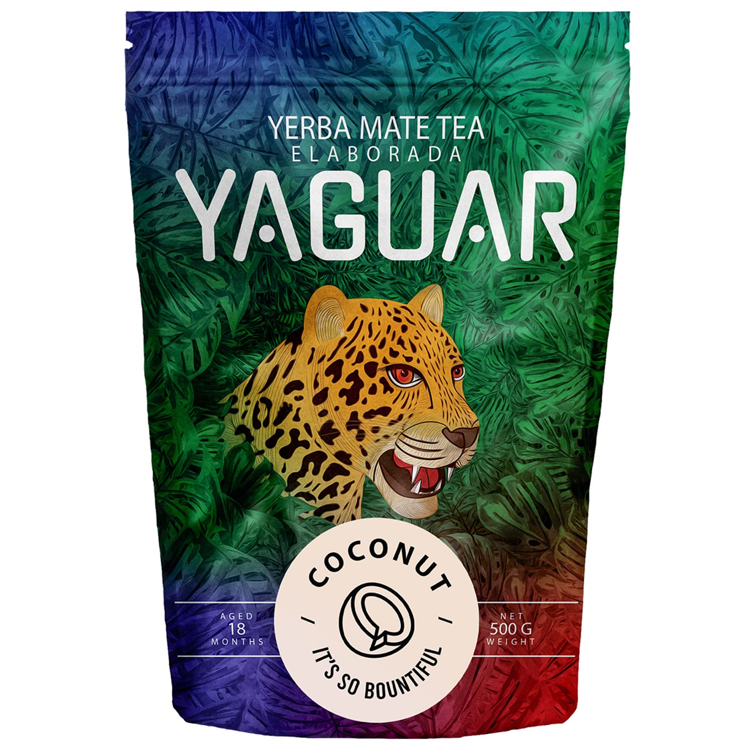Yaguar Coconut 500g - Yerba Mate Tea with Coconut, Traditional Mate Tea, Brazilian