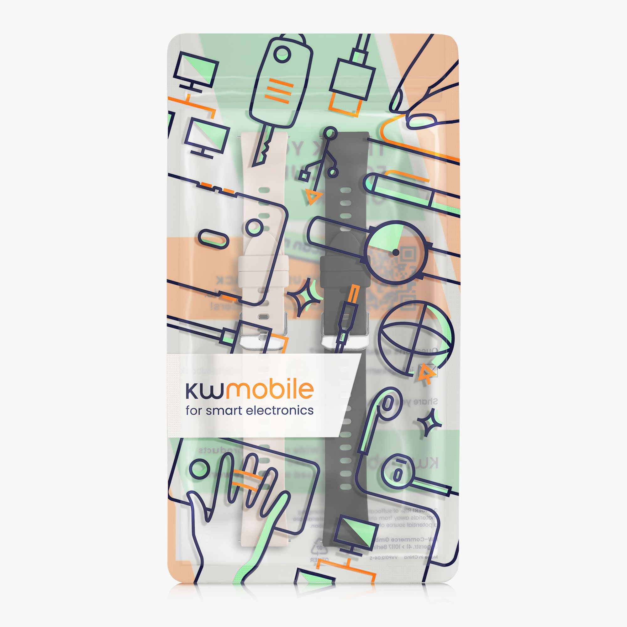 kwmobile 2 x pasek TPU silikonowa klamra kompatybilna z Huawei Watch GT6 41 mm / GT5 Pro 42 mm / GT5 41 mm / GT4 41 mm pasek - paski 14-22 cm