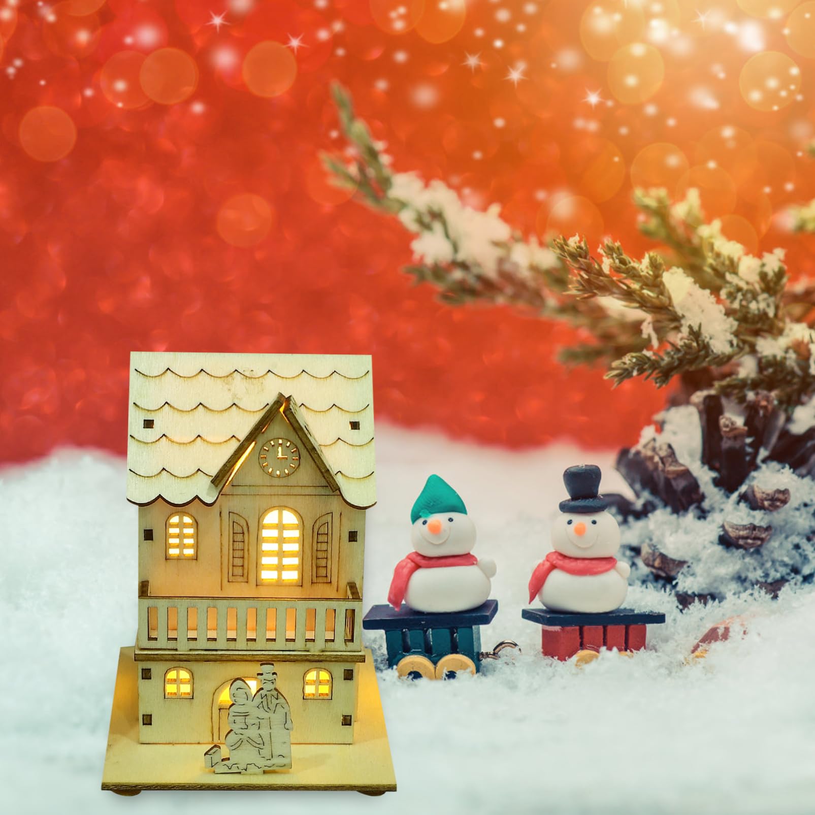ibasenice 3piezas Adornos Navideños De Luminosos para Decoración De Festivas para Hogar Tienda
