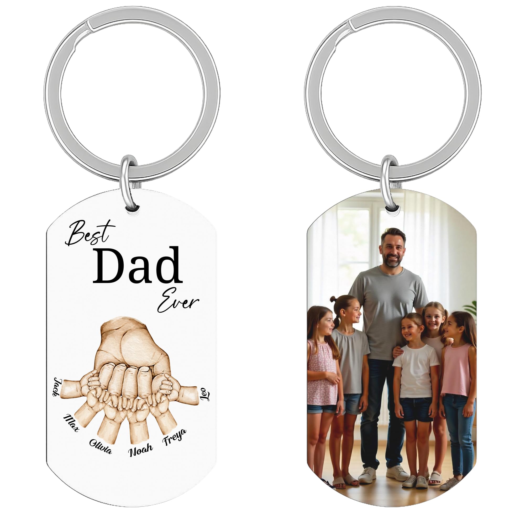 Print Maniacs Personalised Photo keyring - Custom Double-Sided Photo Engraved Text keyrings for Women Men Boyfriend Lover Customise Memorial Keyring Gifts