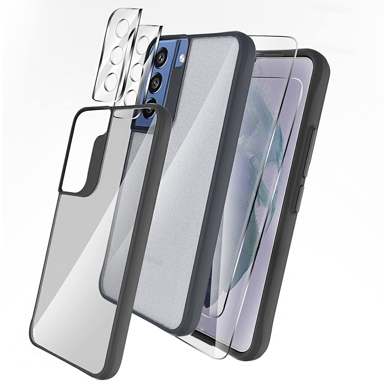 TIUYAO [5 in 1] Case Designed for Samsung Galaxy S21 FE, with 2 Pack