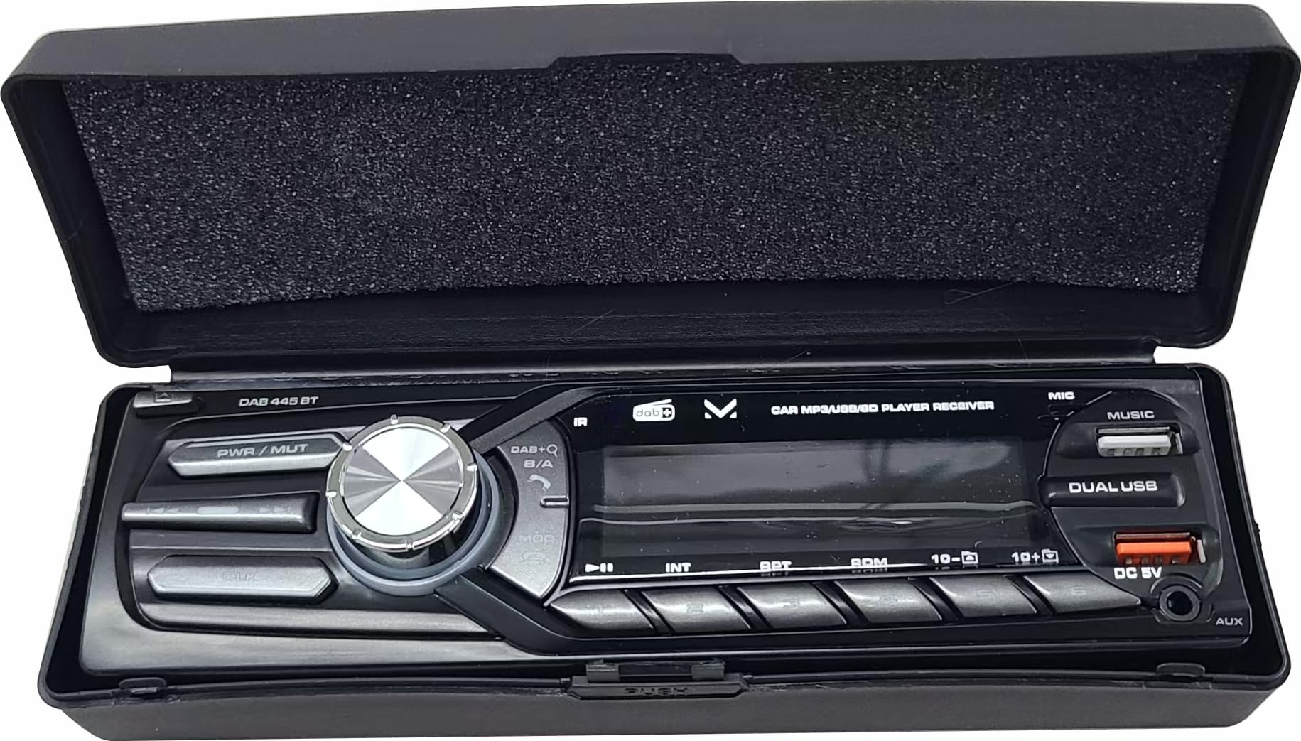 Majestic DAB 445 BT - Autoradio RDS FM stereo/DAB+ PLL, Bluetooth, Doppio USB, Ingressi SD/AUX-IN, Frontalino estraibile, Telecomando, 180W (45W x 4ch), Nero
