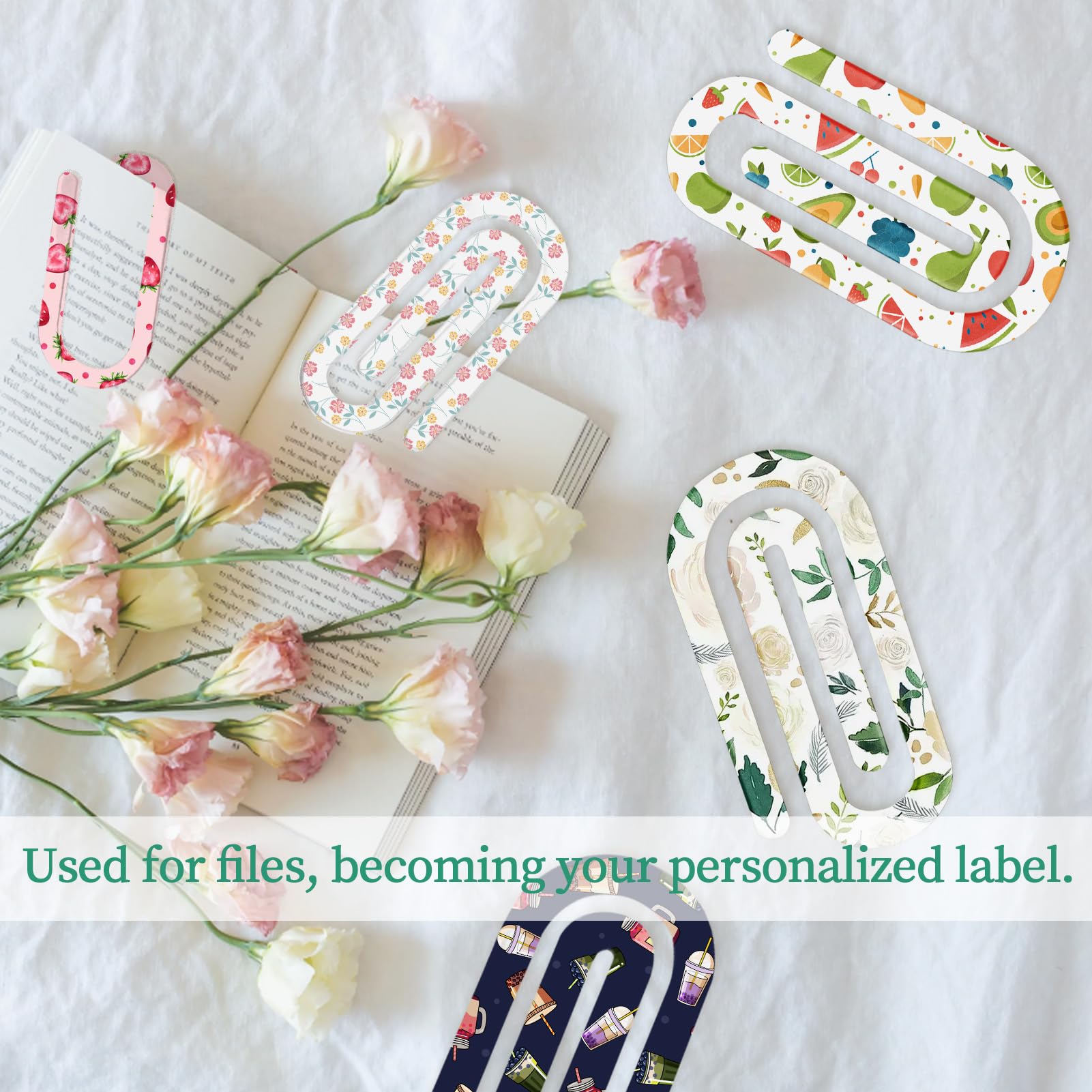 10-Pack Sublimation Blanks Acrylic Paper Clips - 4x2 Inch Jumbo Oval Clear DIY Bookmarks