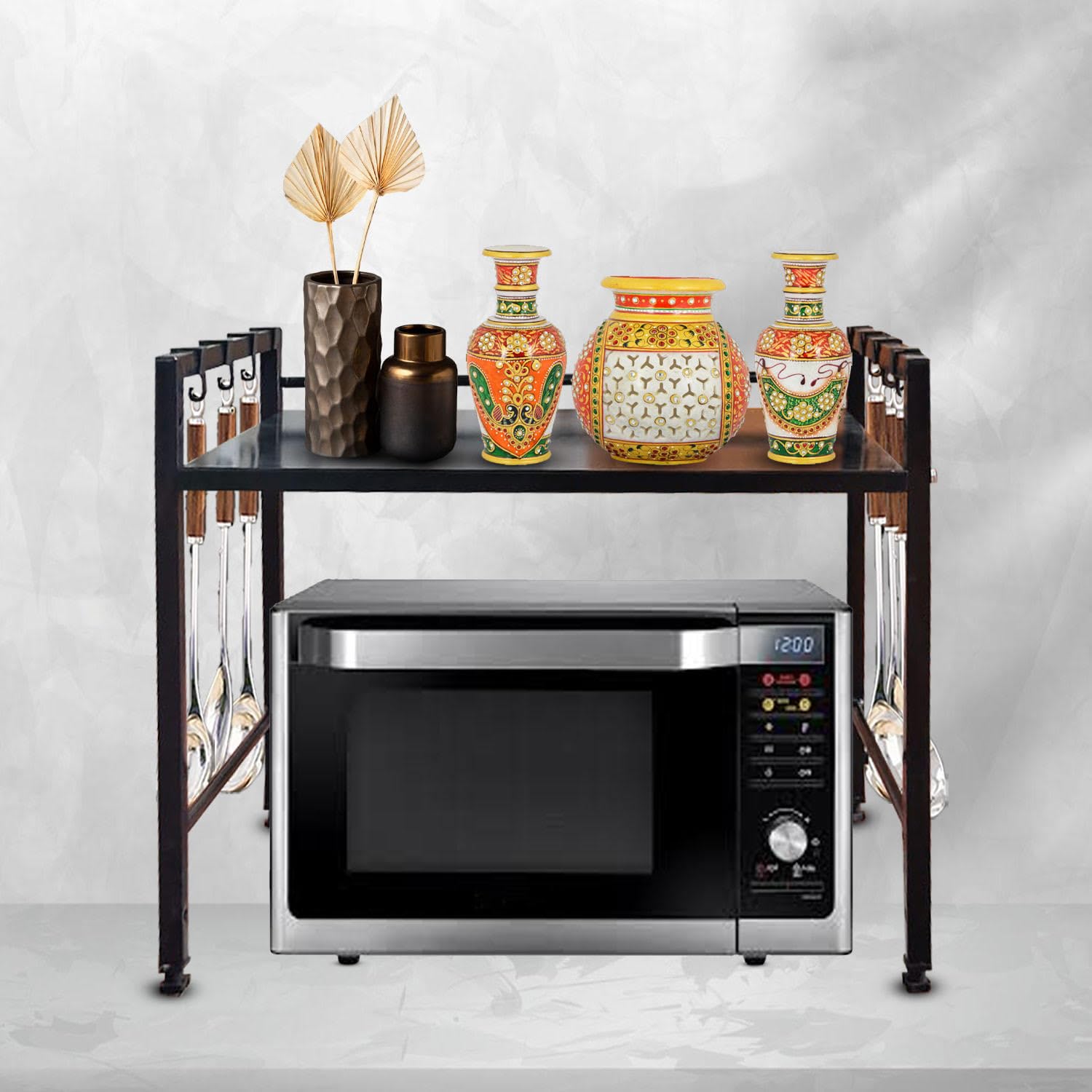 A to Z Hub Laksh CASA- Multipurpose Decorative and Kitchen Organize Microwave Oven Stand for Kitchen,Oven Holder Rack, (Single Tier Microoven Stand)-image-43