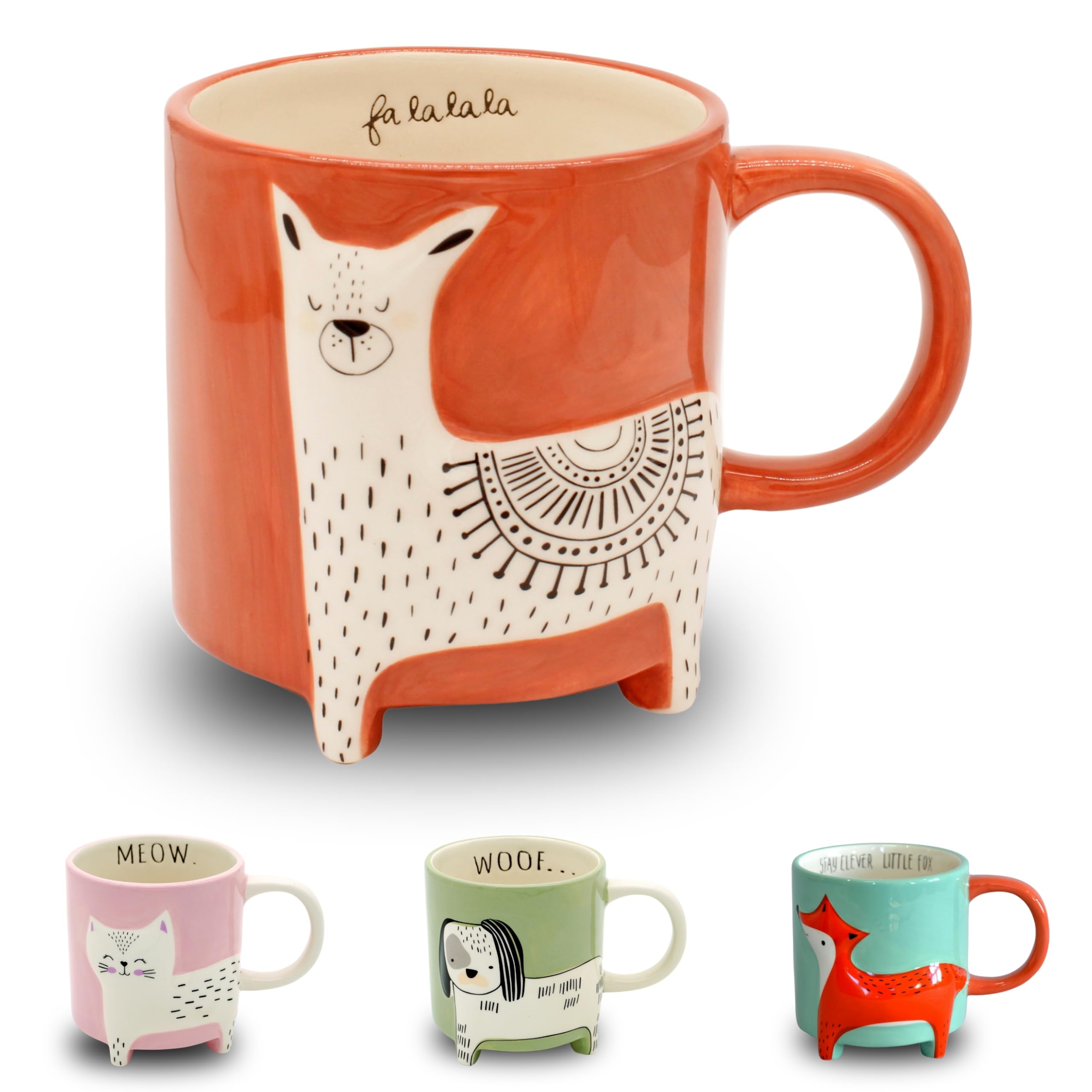 Winkee Cute Animal Kaffeetasse Lama Lenny – XXL Keramikbecher ca. 500 ml