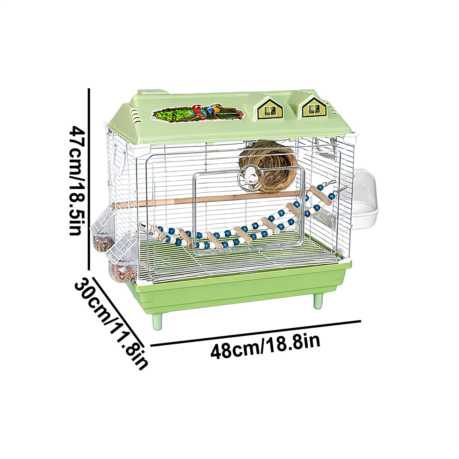 Jaula para Aves y Pájaros Transportín Transparente Portátil Para Cacatúas | Jaula Para Conuros Con Percha De Madera Para Canarios, Agapornis, Guacamayos, Conuros, Cacatúas Y Para En Interior