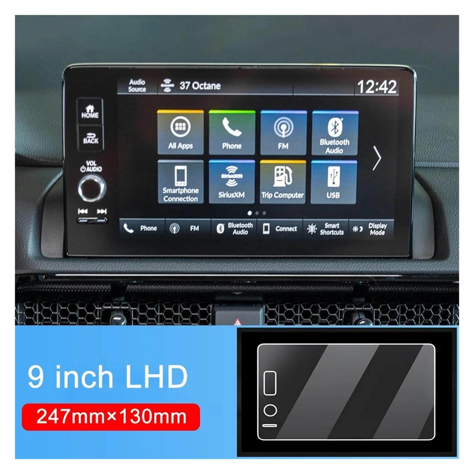 GPS Navigation Pellicola Protettiva Per CRV 6a Generazione/CR-V Veicoli Ibridi Pellicola Protettiva Vetro Temperato Controllo Centrale Dell'auto Navigazione(9 inch LHD)