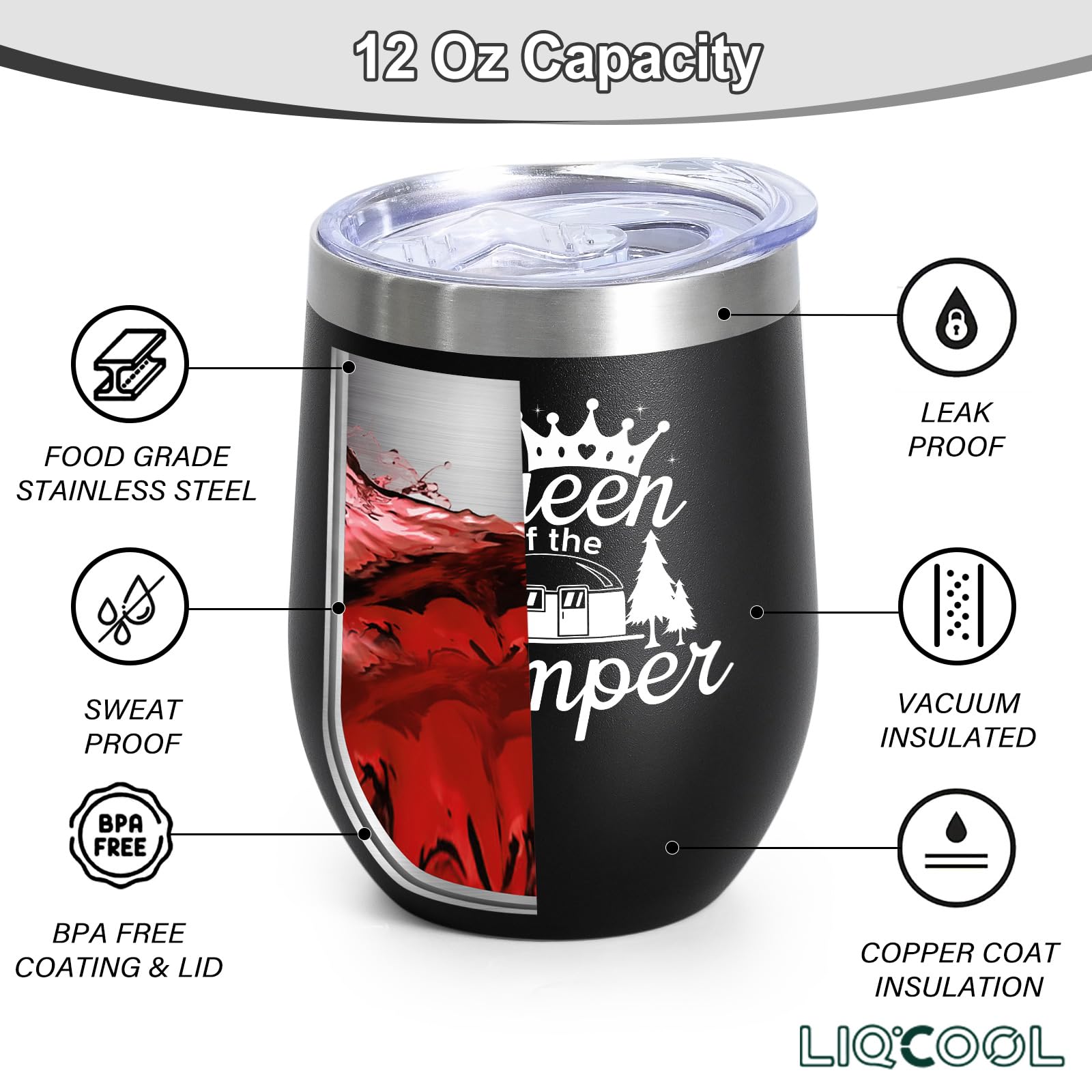 LiqCool Camping-Geschenke fr Frauen, Camper-Must-Haves, Wohnmobil-Geschenke  fr Camping-Liebhaber, Knigin der Camper, cooles Camping-Geschenk fr  glckliche Camper, Camping-Geschenke zum Wandern im : Amazon.de: Kche,  Haushalt & Wohnen
