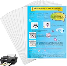 lompyeu Crazy Plastic Printable Transparent Shrink Film A4,10 Sheets Plastic Crazy Transparent for Inkjet Printers,Magic Kit for DIY 20X30CM