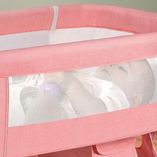 Miniatura 6 de Cuna para bebé, cuna 3 en 1, cama portátil ajustable para bebé, cuna para recién nacido, cama imprescindible para recién nacido, color rosa