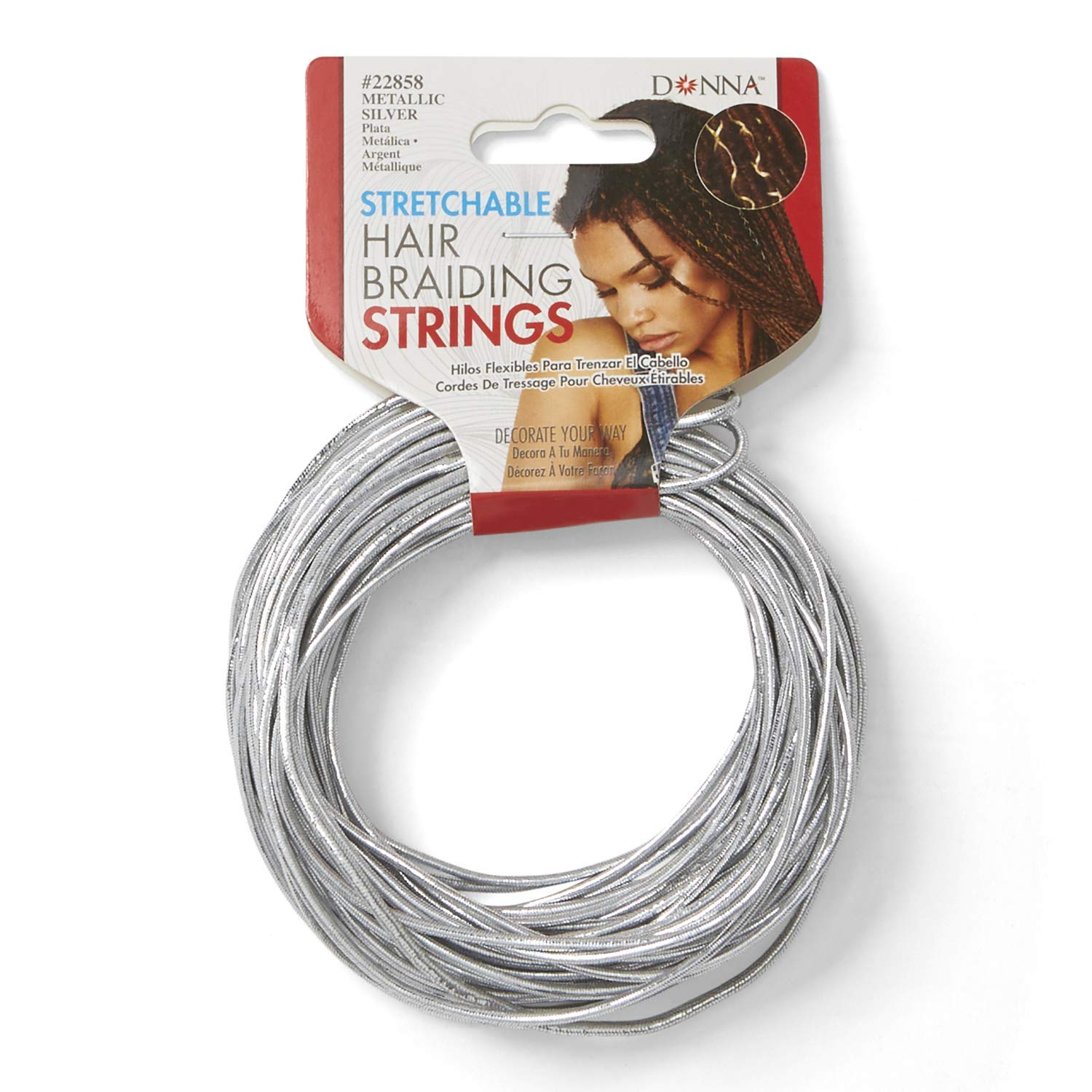 Silver Stretchable Hair Braiding String