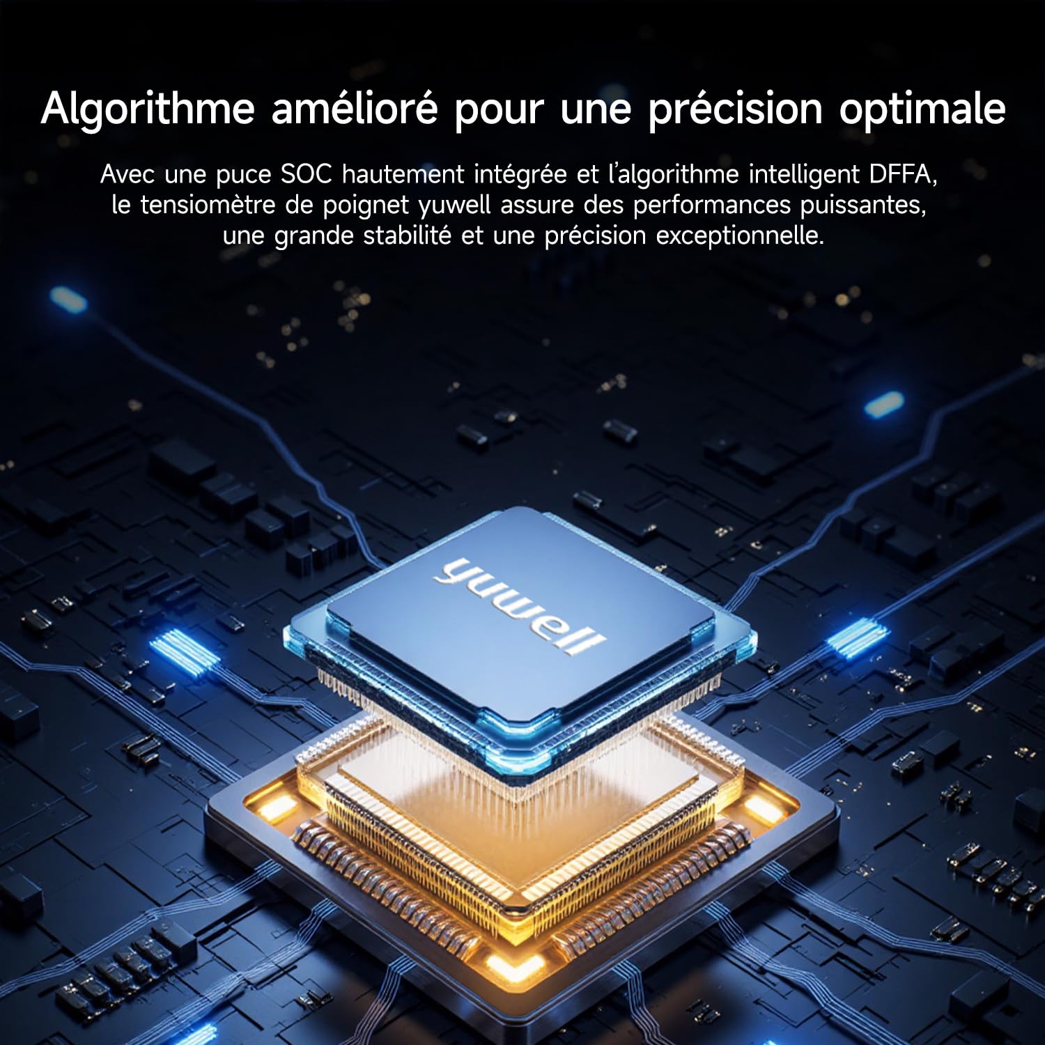 yuwell Tensiomètre au Poignet Intelligent pour un Usage Domestique ou en Déplacement, Tensiomètre avec Brassard Préformé 13,5 – 19,5 cm, avec Battement Cardiaque Irrégulier(YE8800AR)