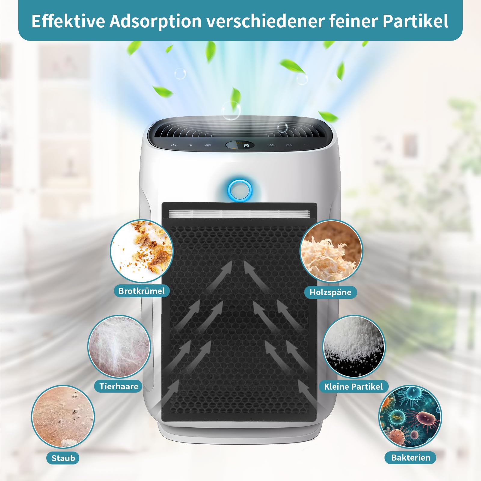 Awinker Set di filtri per purificatore d'aria per Philips AC1215, AC1217, AC1214/10, AC2729/10, filtro di ricambio compatibile con Philips FY1410/30, FY1413/30, Series 1000,1 filtro HEPA e 1 filtro ai