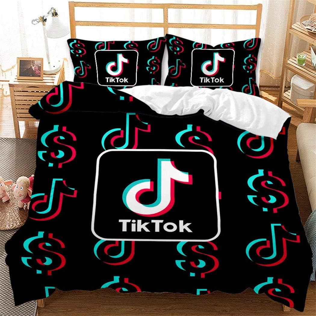 TIK TOK Bedding Duvet Cover Set Twin Size for Kids Adults Social Media