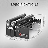 Vista 5 de ORTUR Laser Rotary Roller, 360° Laser Engraver Y-axis Rotary Module for Engraving Cylindrical Objects Cans, 7 Adjustment Diameters, Min to 8mm