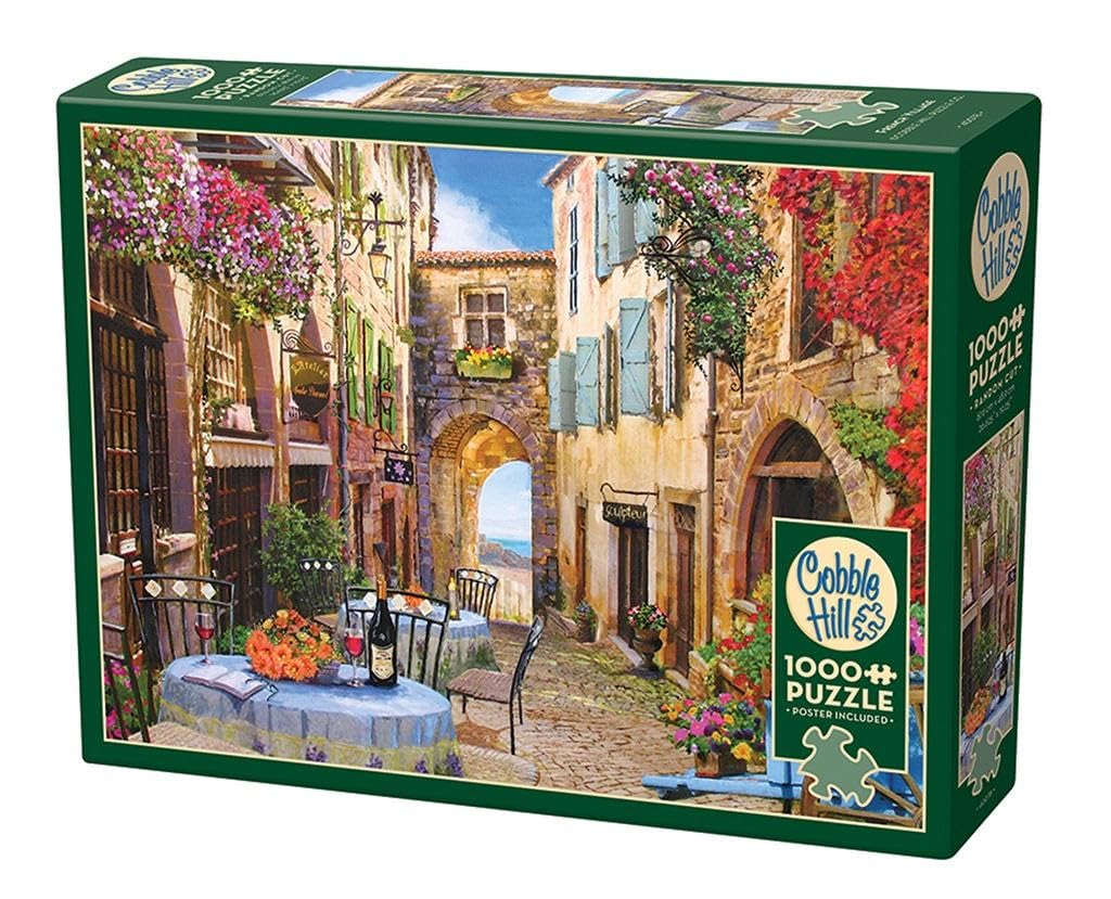 Cobble Hill 1000 Piece Puzzle - French Village - Sample Poster Included