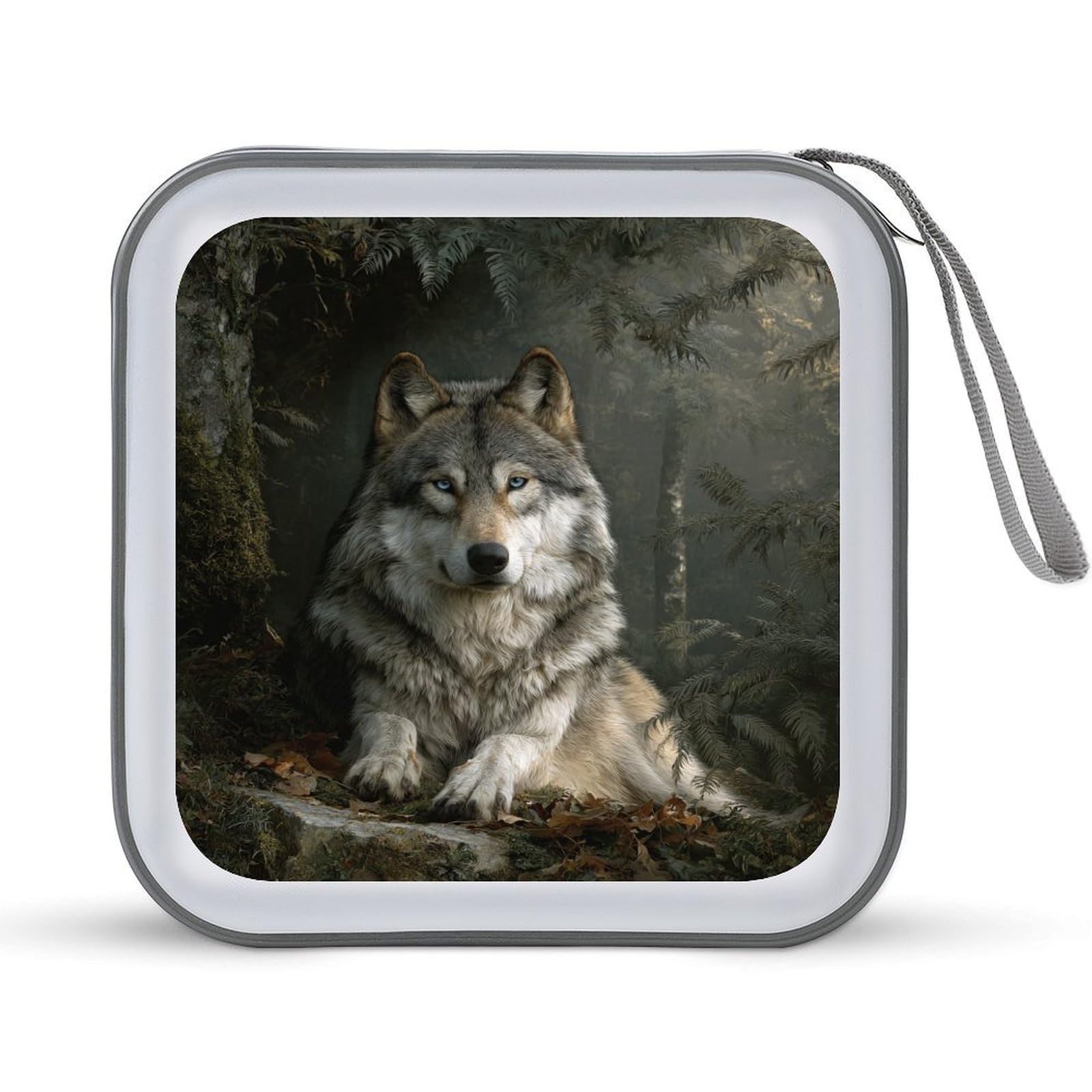 DuduYH Majestic Wolf in The Forest CD Case DVD Storage Case Portable for Car Home Travel