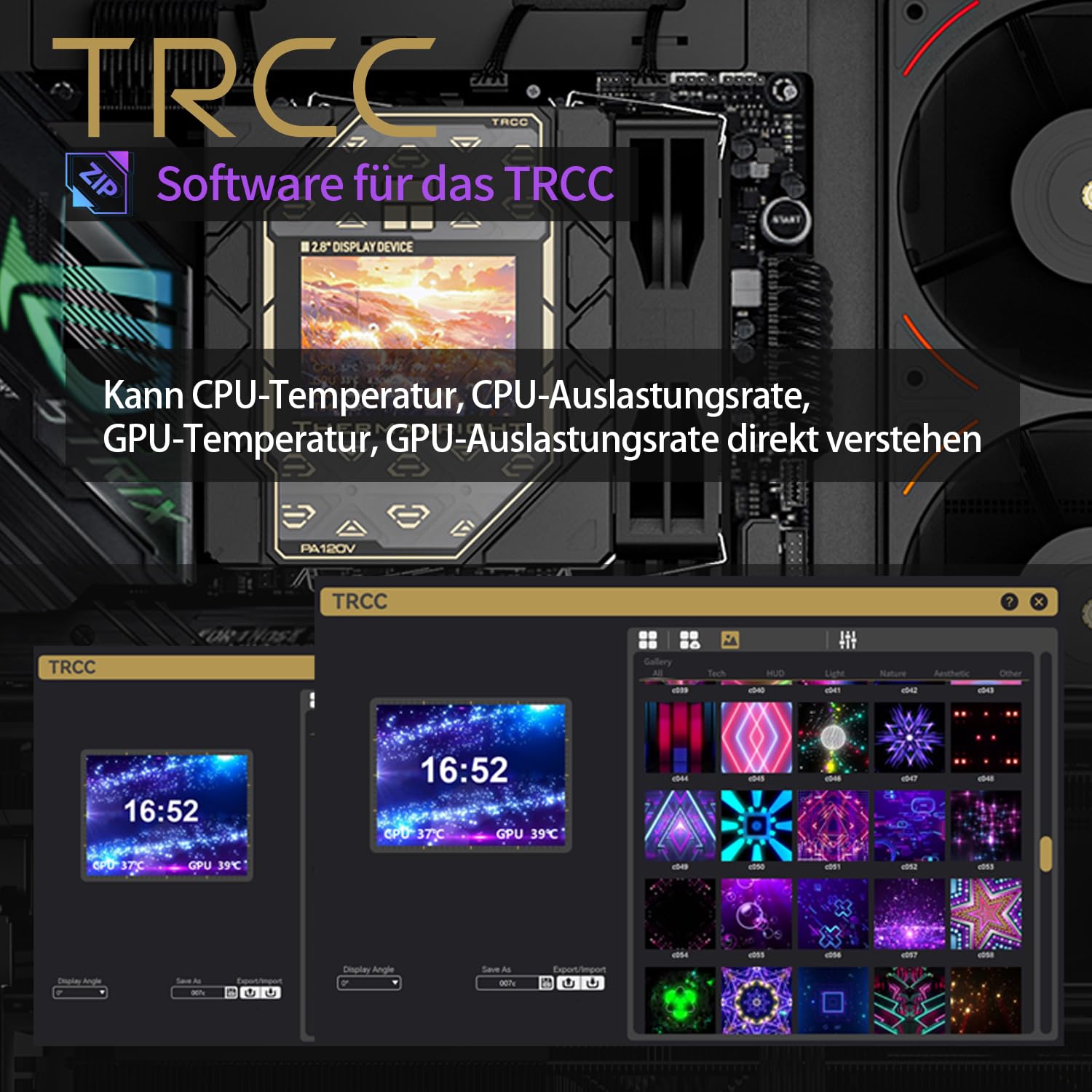 TR-Thermalright Peerless Assassin 120 Vision Black CPU, Dual-Tower z 6 rurami cieplnymi i wyświetlaczem IPS 2,8", 2 x wentylator PWM, kompatybilny z AMD AM5/AM4 i Intel LGA1851/1700/1150/1151/1200