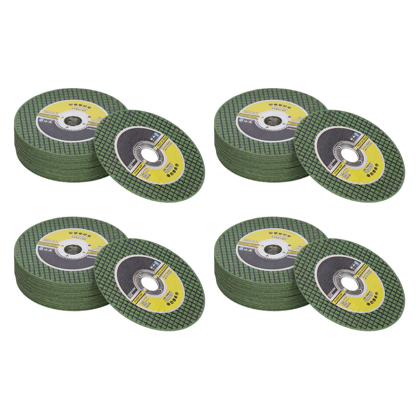 Ausla Tarcza do Cięcia żywicy, 100 szt. Tarcza do Cięcia żywicy 107 Mm X 1,2 Mm X 16, Stalowy pierścień z podwójną siatką Rur ze Stali Nierdzewnej Kątownik z Narzędziami Obrotowymi