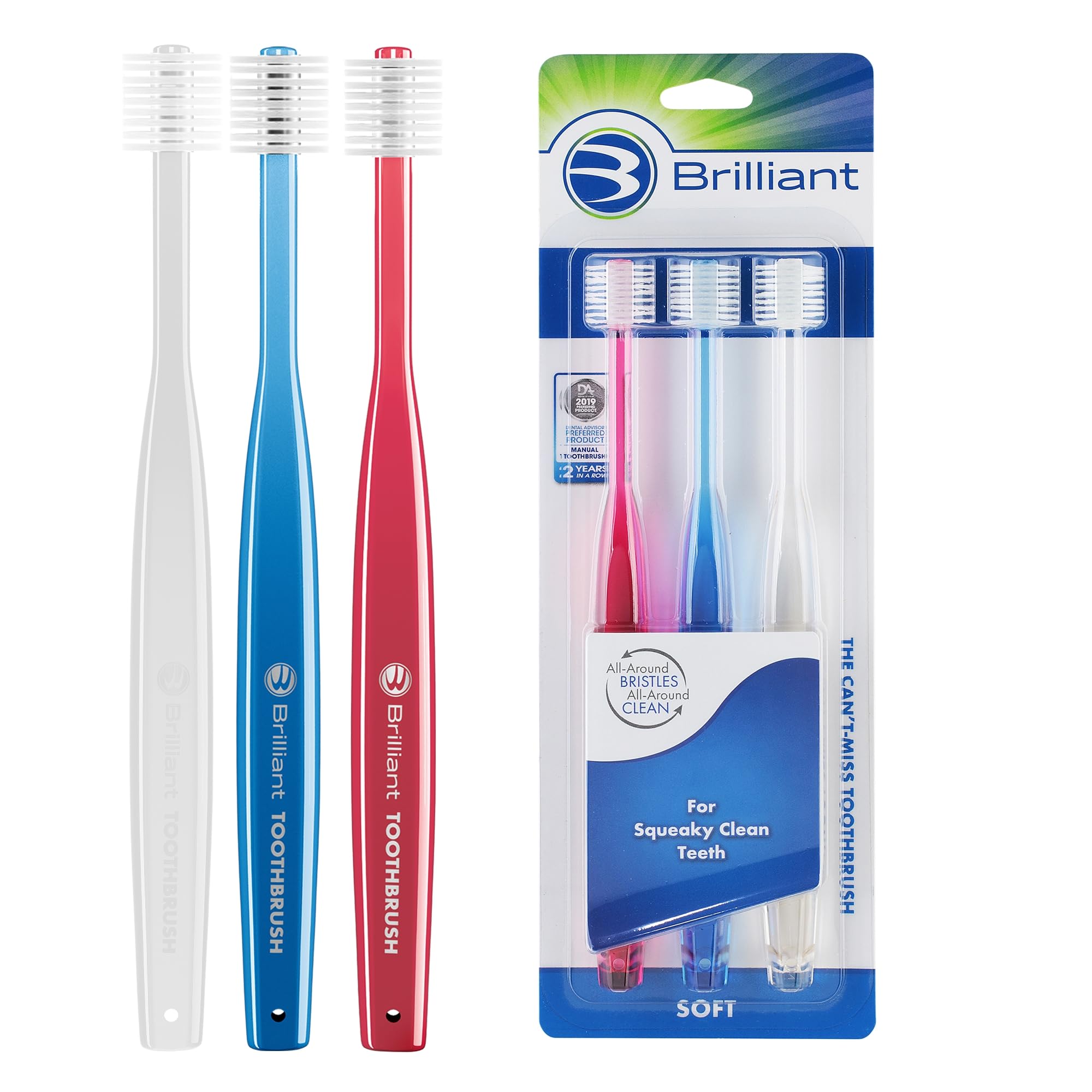 Soft Adult Toothbrush by HartFelt - With Over 14,000 360 Degree Micro-Fine, Rounded-Tip...