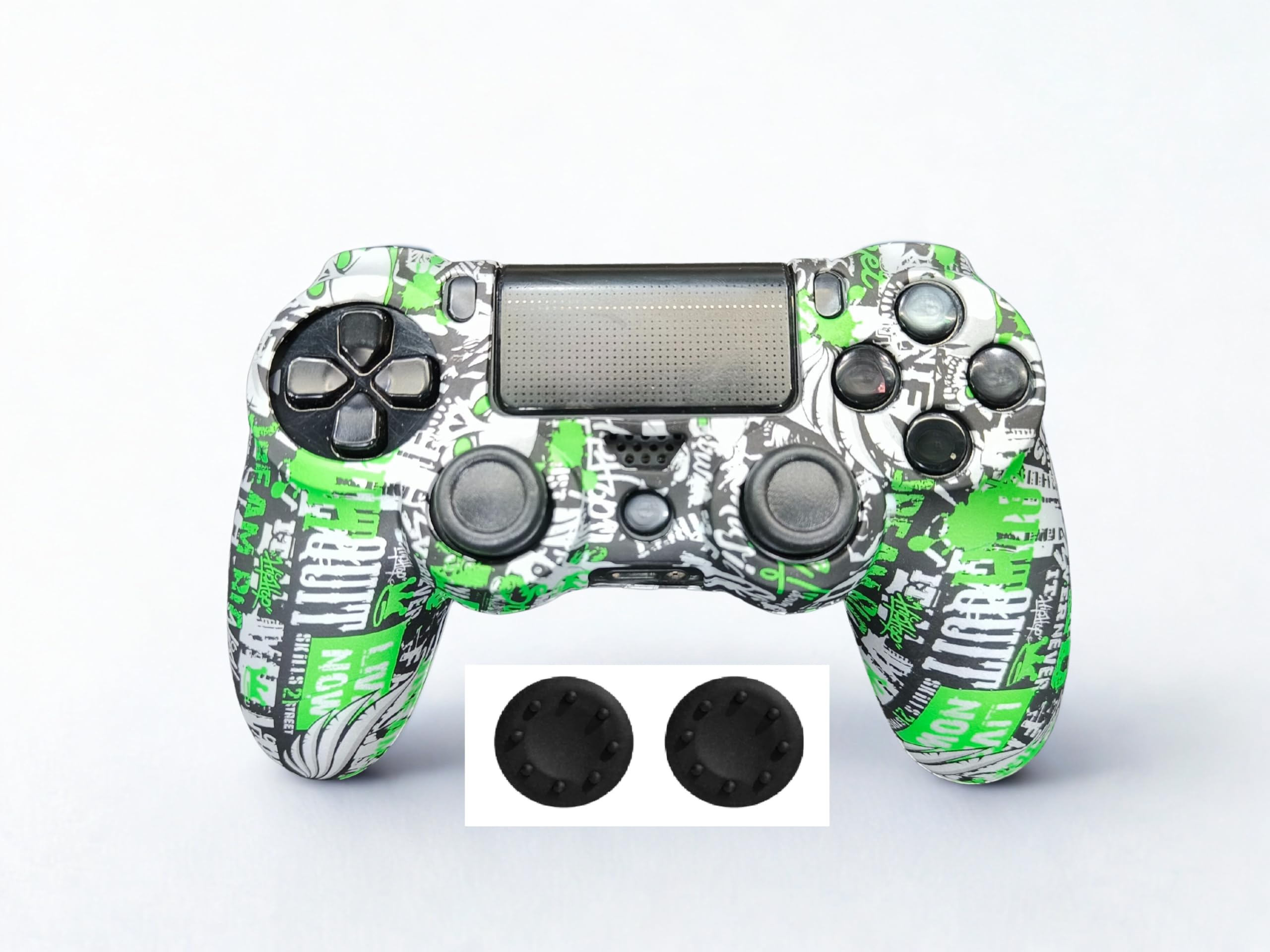 PS4 Controller Silicone Cover Ultra Grip Anti Slip Protective Case Sleeve for PS4 Controller + 2 Thumb Grips (Graffiti)-picture-45