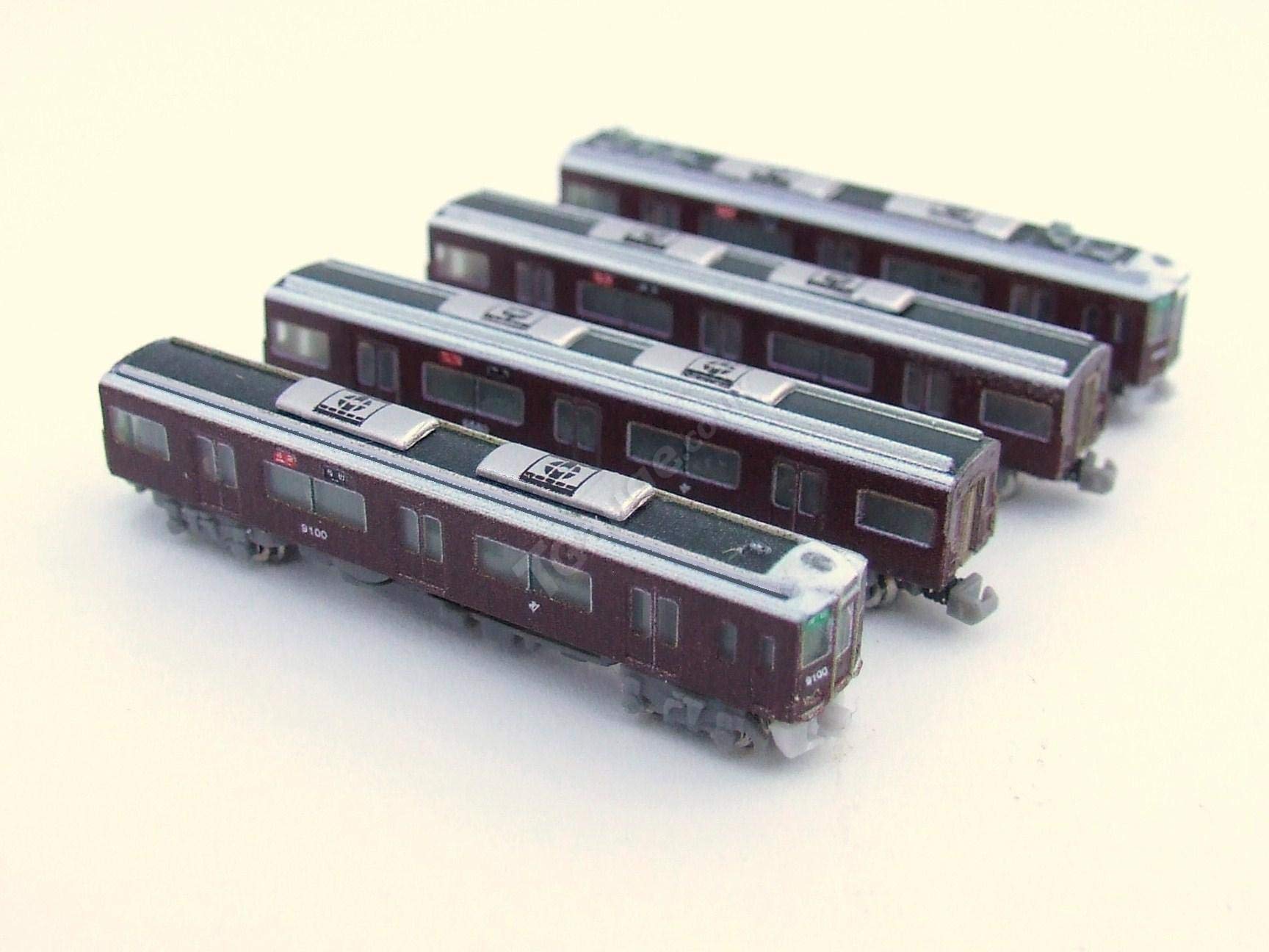 T Gauge 1:450 Scale Hankyu 9000 4 Car Set 010