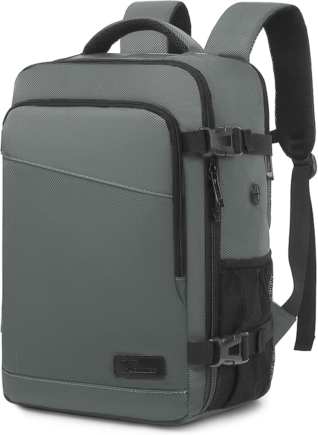 Yankony Ryanair Travel Cabin Airplane Backpack 40 x 20 x 25 cm Waterproof & Diagonal Stripes Men’s Luggage Cabin Under Seat Women’s Backpack 45 x 36 x 20 cm for Easyjet, grey, 40x20x25CM