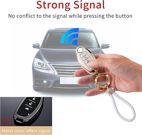 Miniatura 3 de Gematay Funda para llavero Nissan compatible con Nissan Altima Rogue Sentra Pathfinder Frontier Maxima Titan Murano Kicks Juke Versa Armada GTR 5