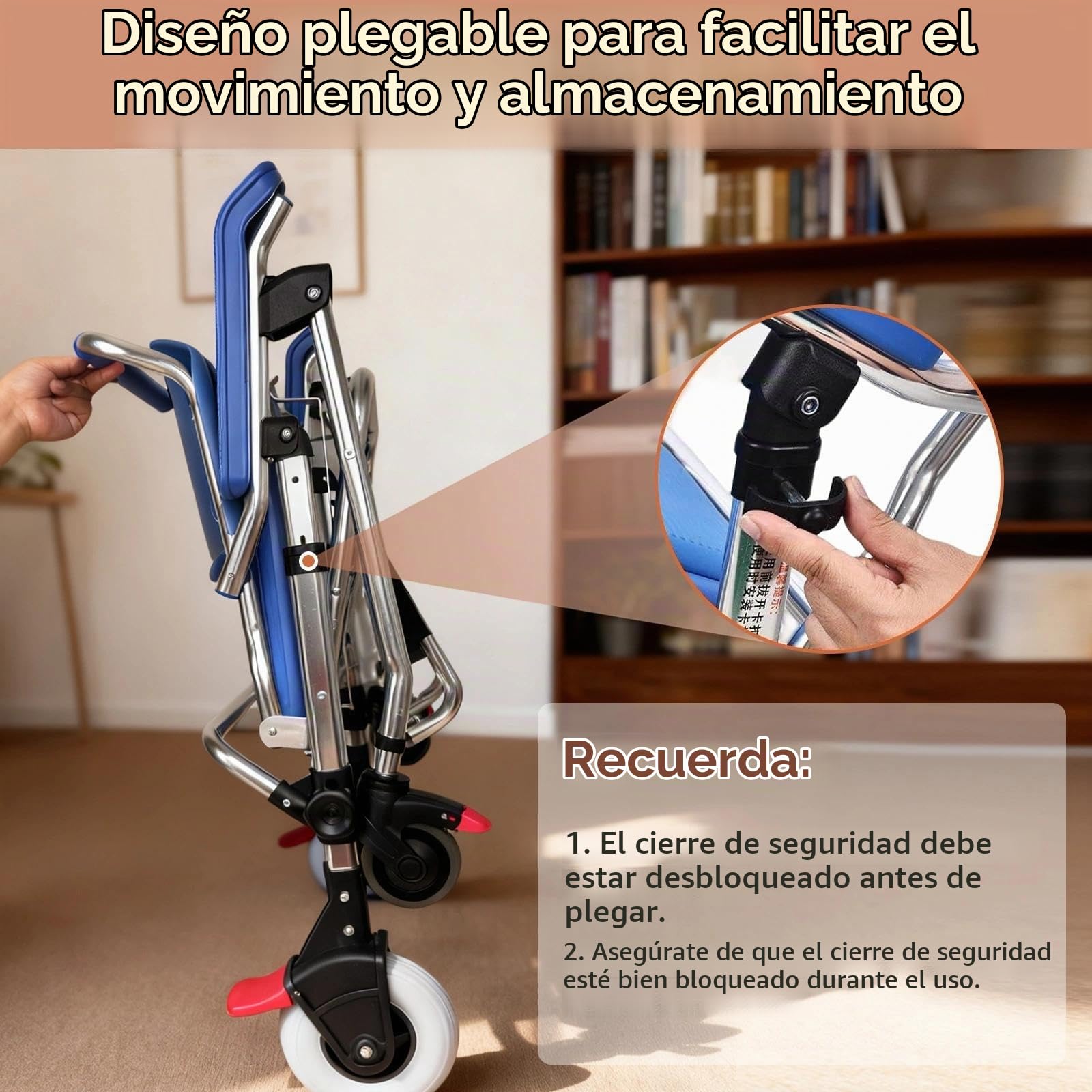 Silla Ducha WC con Ruedas Plegable, 4 en 1 Silla para WC y Ducha para Enfermos, Ancianos, Discapacitados y Embarazadas, Silla para Ducha para Personas Mayores con Ruedas Soporta hasta 150 kg
