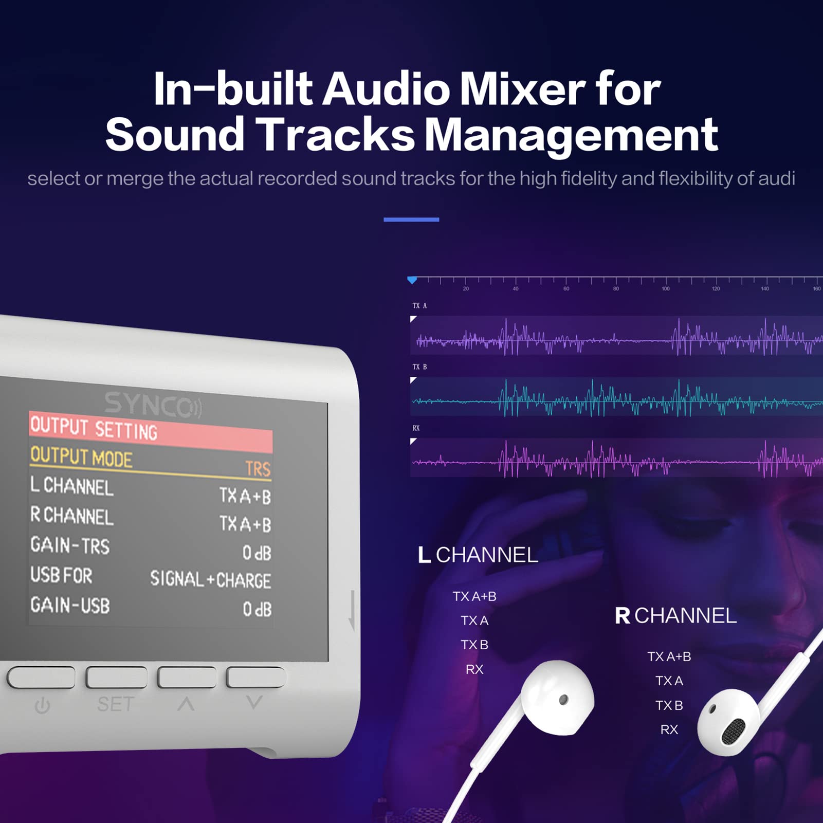 microfono senza fili HUIOP Sistema microfono wireless G3 2.4G Microfono con ricevitore a doppio canale + 2 trasmettitori Microfoni a clip Max. 250M di portata effettiva 8G di memoria integrata Riduzio