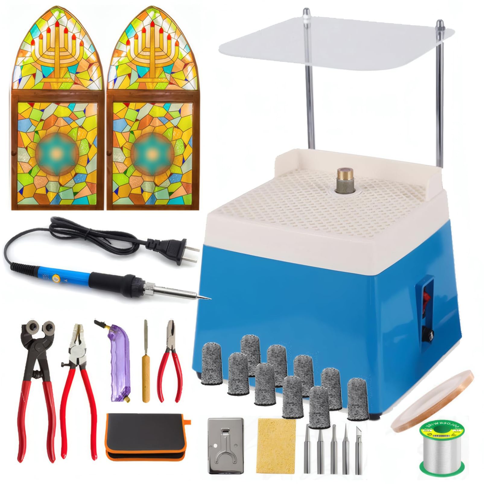 Kit vitrail 18 pièces pour créer vos décorations lumineuses et suspensions en verre fait maison