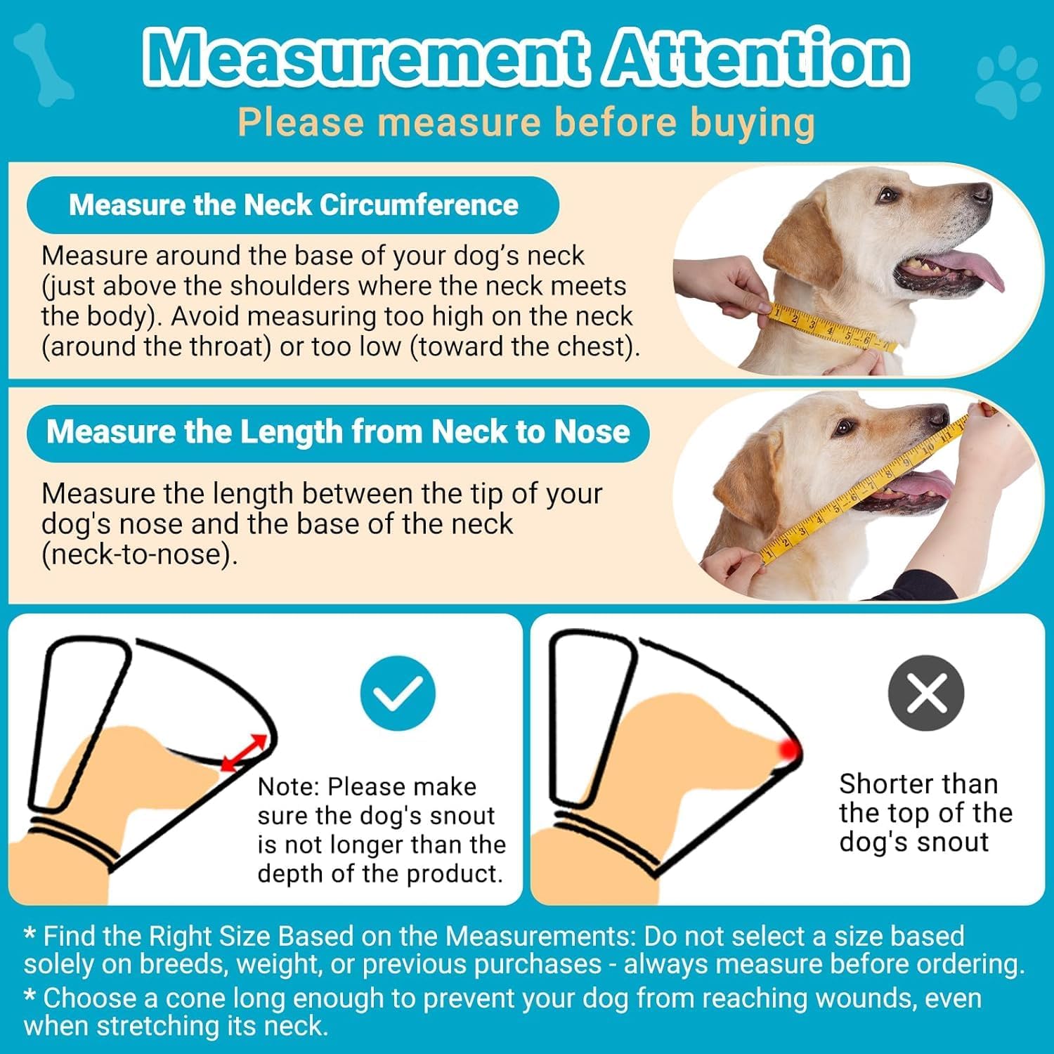 Dog Cone, Transparent Recovery Collar for Large Medium Small Pets, Adjustable Length, Soft Cone for Dogs to Stop Licking, Padded Elizabethan Collar with Elastic Loops After Surgery Patented
