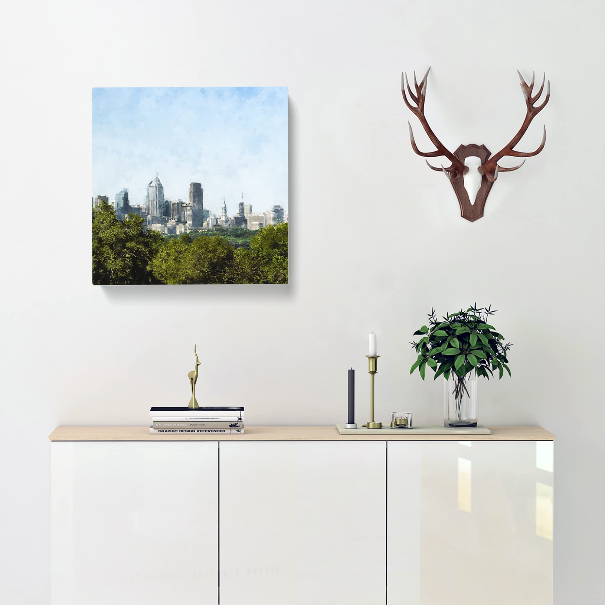 Philadelphia Skyline Canvas Print, Mixed, 35L x 35W cm - Image 2