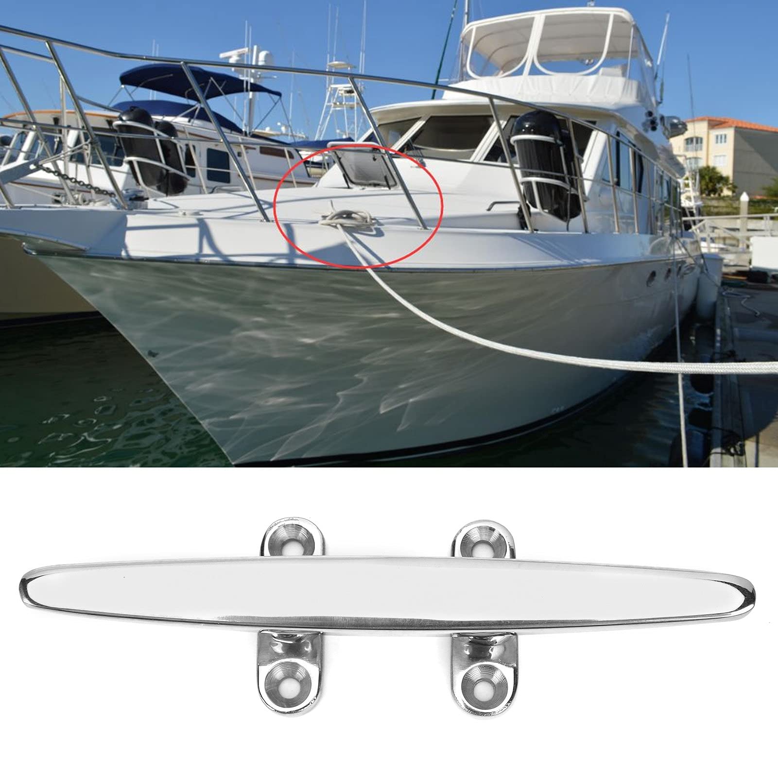 Bitta per Pontile per Barca, Bitta per Barca da 8 Pollici Bitta per Barca in Acciaio Inossidabile Bitta per Barca Portatile per Corda Ferramenta per Barche Accessori per Barche