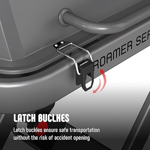 Miniatura 5 de Parrilla portátil de gas propano con carrito plegable y quemador de 13000 BTU, 360 pies cuadrados, mesa auxiliar, ruedas de 8 pulgadas, bandeja de