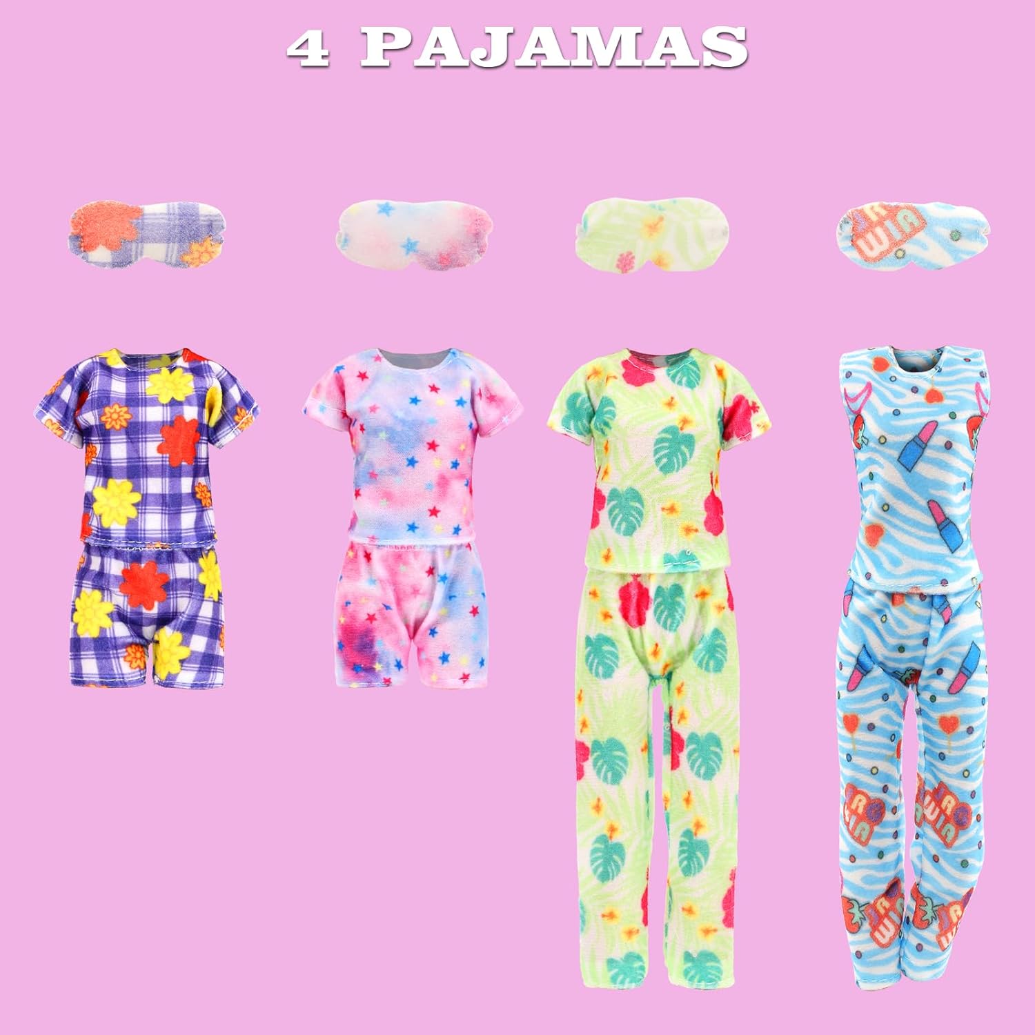 23 Pcs Doll Clothes and Accessories Including 6 Sets Bathrobes Pajamas, Towels, Headband, 3 Slippers and 8 Toiletries Accessories for 11.5 inch Girl Doll