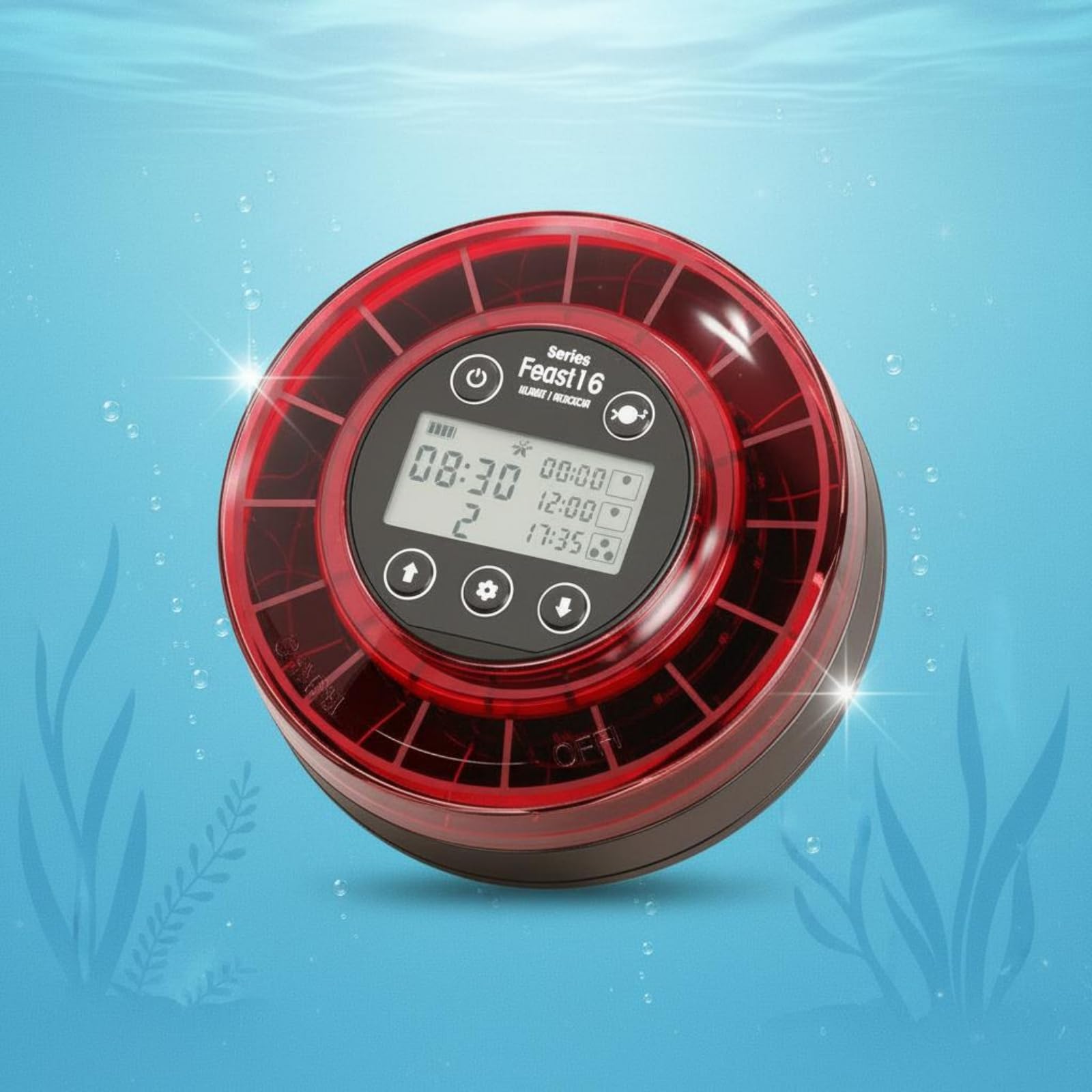 Aquatic Timer Dispenser Mangime Acquario Automatico Distributore Cibo Pesci Tartarughe Digitale Programmabile Porzioni Regolabili Uscita, Modello A Batteria - Nero