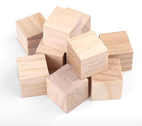 Miniatura 9 de TOPINCN Bloques de madera para manualidades, bloques de madera sin terminar de 0.396 pulgadas0.787 pulgadas0.987 pulgadas0.987 pulgadas, cubos de