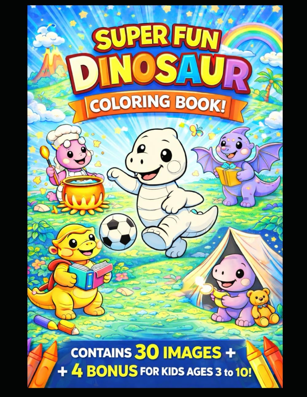 Super Fun Dinosaur Coloring Book for Kids: Super Fun Dinosaur Coloring Book for Kids