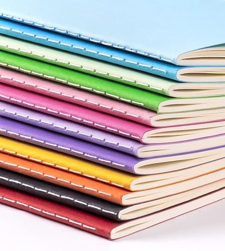 Miniatura 3 de Gwybkq Cuadernos pequeños de bolsillo sin forro, paquete de 12 mini bloc de notas, cuaderno de bocetos en blanco, bloc de notas para niños, notas