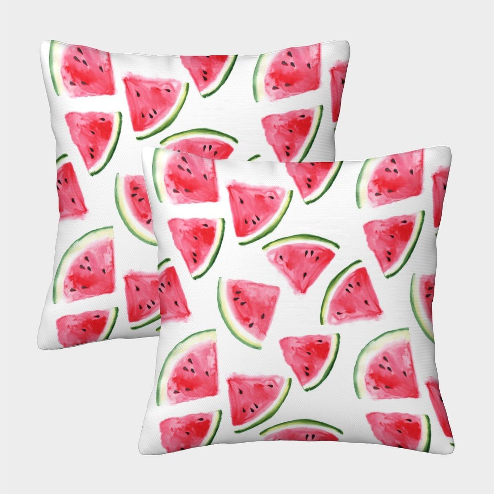 QFVANSIYO Refreshing Watermelon 3D Printed Pillowcase Microfiber Bedroom Decor Watermelon Pillow Cover Soft Breathable for Adults Teens 40x40cm