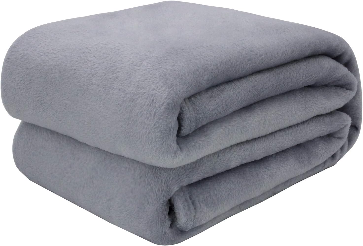 Flannel Fleece Blanket Throw Silver Grey Home Blanket,Fluffy Blanket Warm Bed Throws for Sofa and Pet,Exquisite Comfortable Silver Grey Flannel Fleece Blanket 130(50") x150(60”) cm