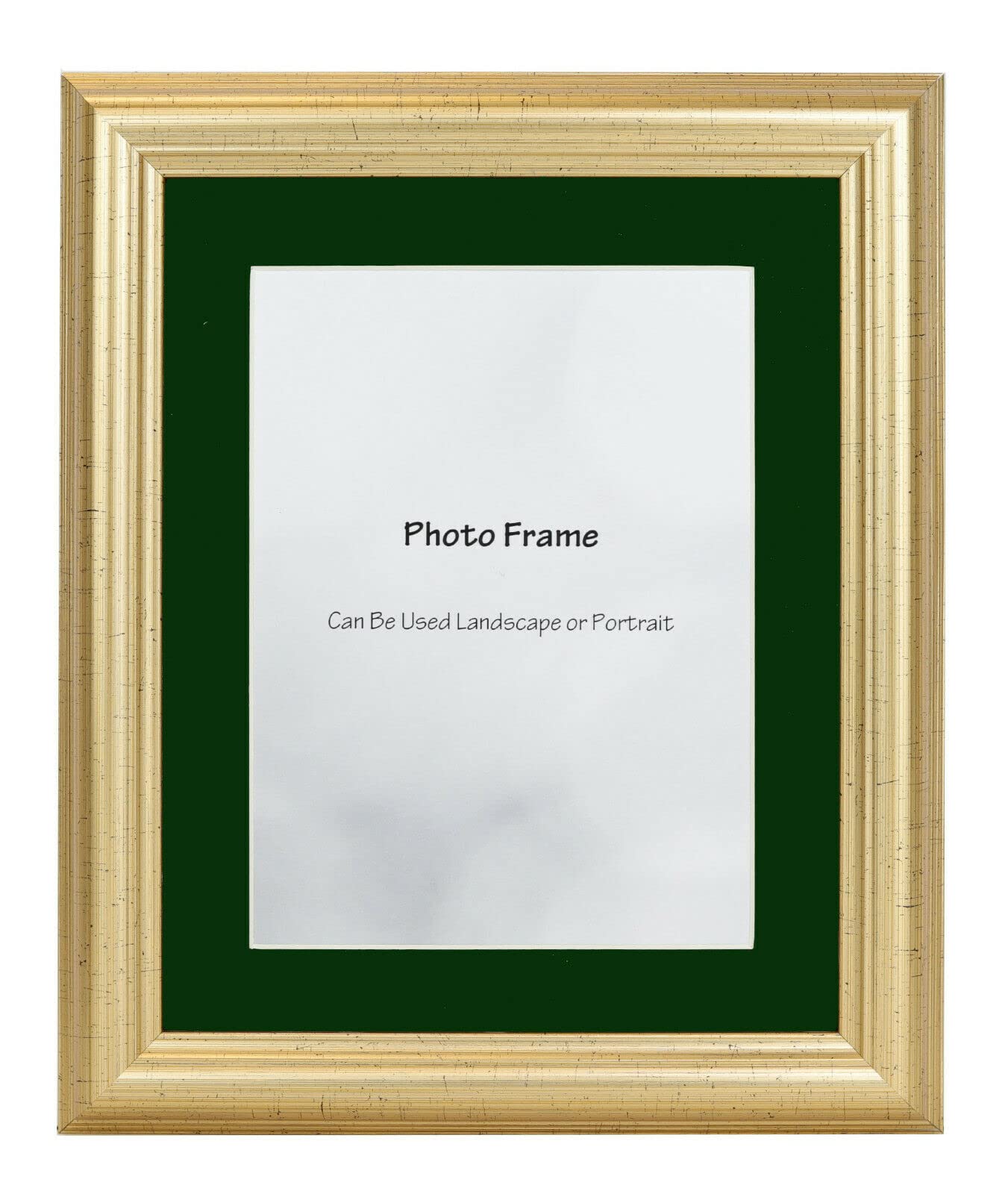 Gold Picture Photo Frame With Mount 10x8 A3 A4 40x30 Square (12x10 For Pic 10x8, Dark Green Mount)