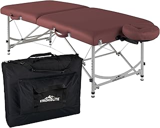 STRONGLITE Portable Massage Table Package VERSALITE - Professional, Lightweight Aluminum, Incl. Deluxe Adjustable Headrest & FacePillow