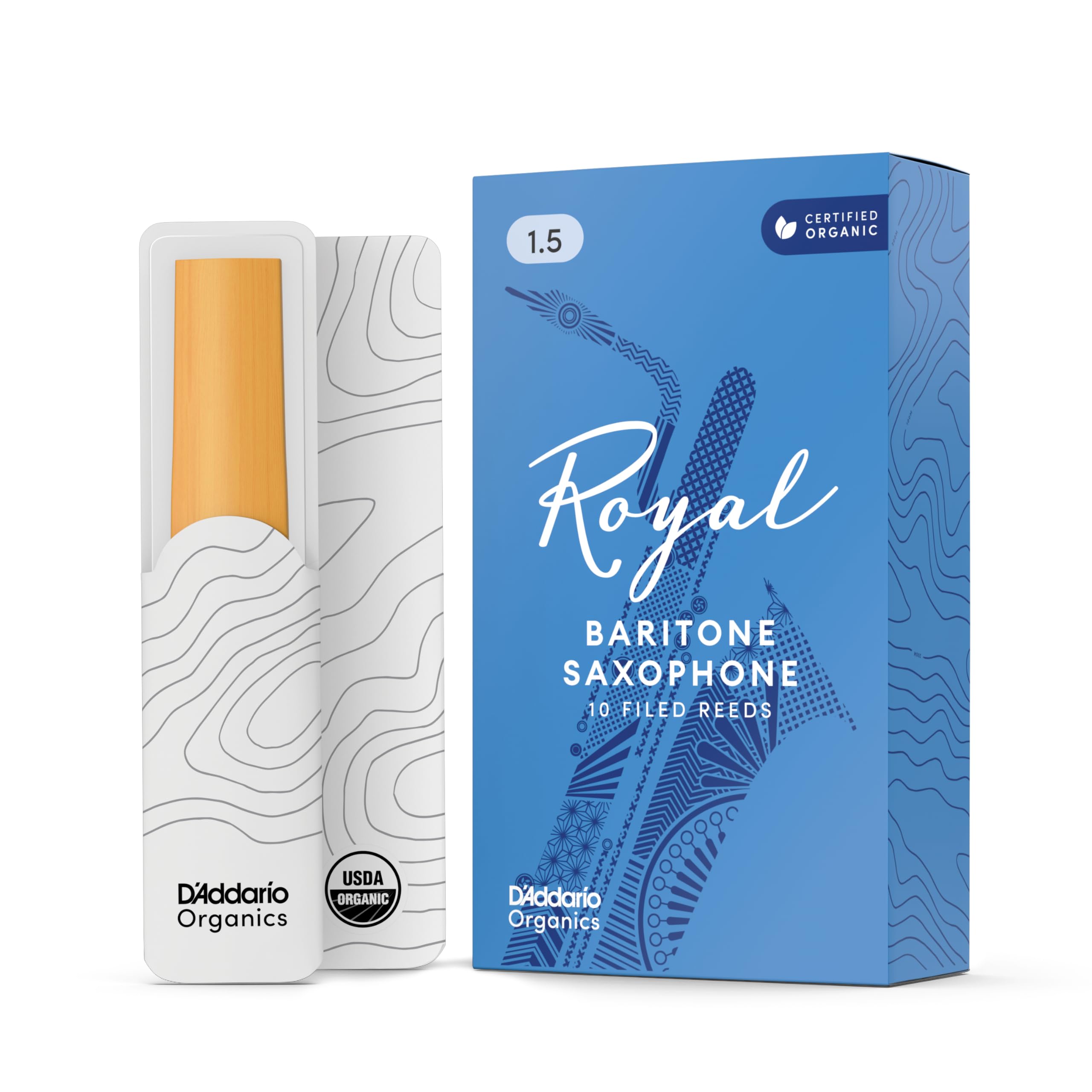 Confezione da 10 Ance Rico Royal per Sassofono Baritono, Durezza 1.5