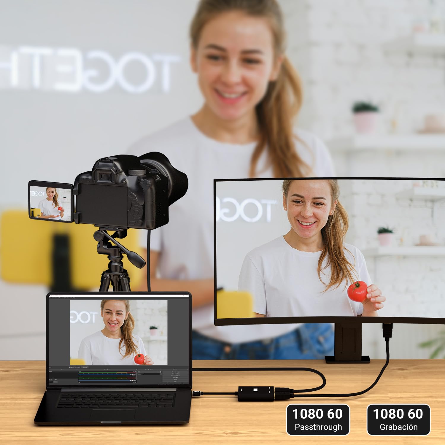 August VGB500 Transmisor Capturador HDMI - USB 3,0 Full HD 1080p 60fps - Capturador, Grabador y Transmisor Compatible con PS4, PS5, Xbox One y Switch para PC, Mac & Linux