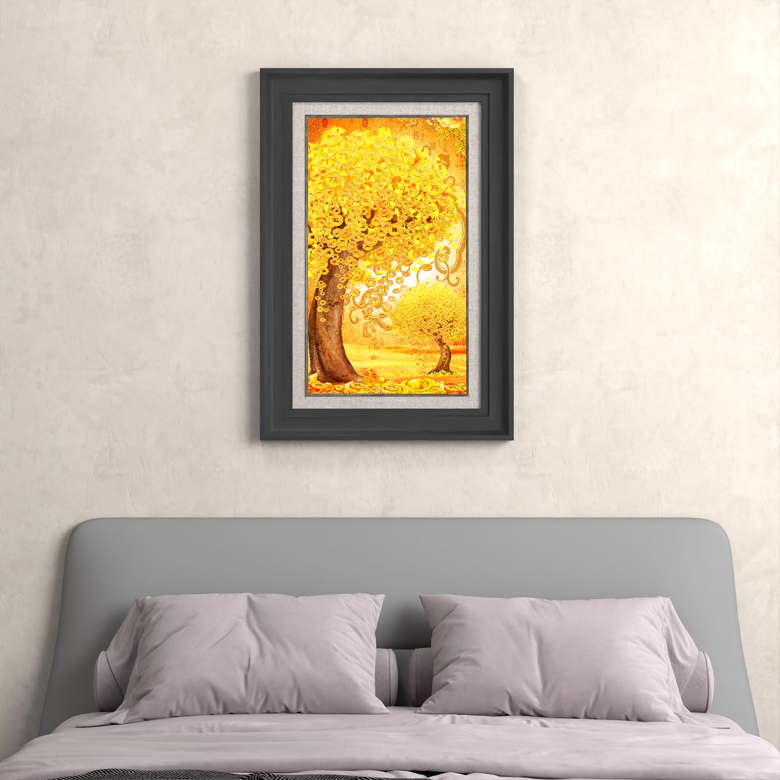 Amazon.co.jp: 金の木 アートパネル 1枚 飾り絵 北欧 植物 油絵 抽象画