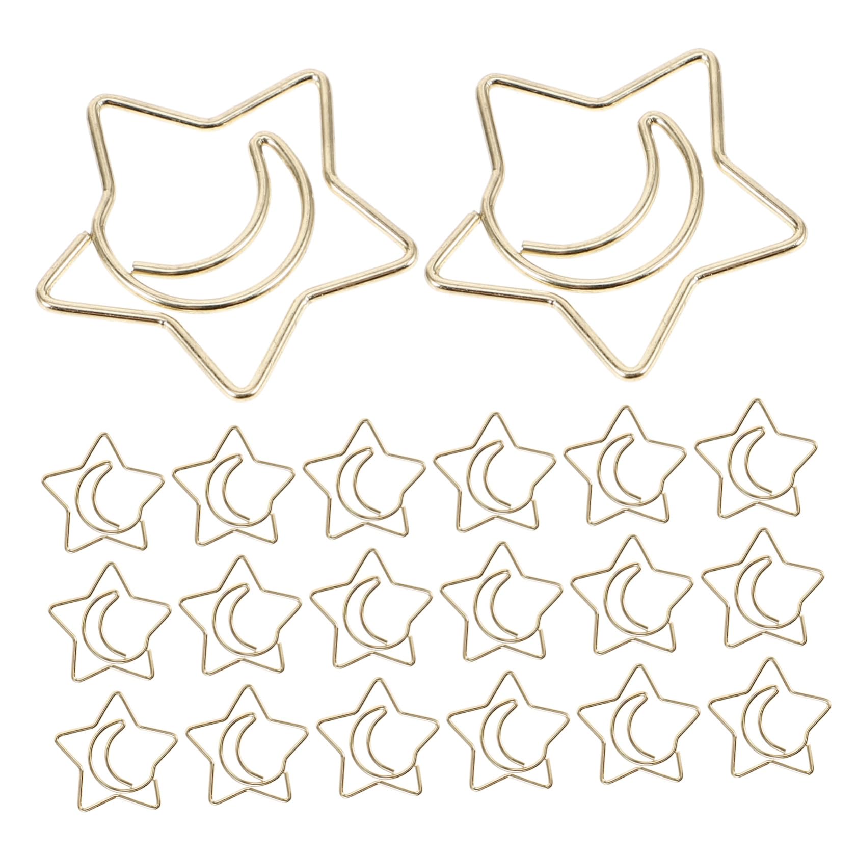 STOBOK 300stücke Sternförmige Papierclips Praktische Und Hübsche Büroklammern Für Dokumente Notizen Und Fotos Goldene Stern-mond Designs Für Bürobedarf Und Schulmaterialien