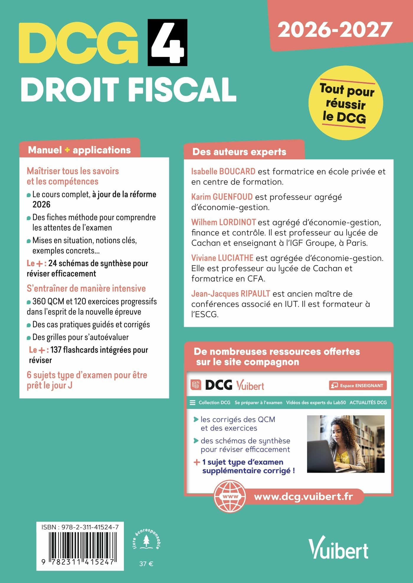 DCG 4 - Droit fiscal : Manuel et Applications - Réforme 2026-2027: Maîtriser les compétences et réussir l'examen